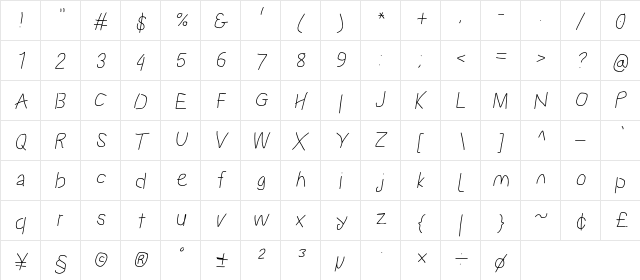 Proton ExBdIt  glyph index