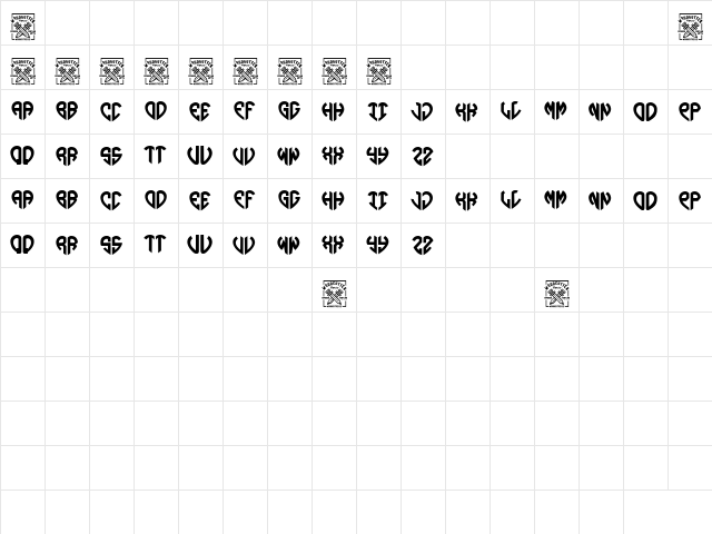 Lovegramos Regular  glyph index