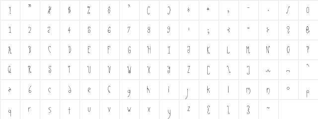 Absinthe Medium  glyph index