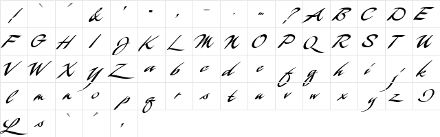 1 WarBird DNA Regular  glyph index
