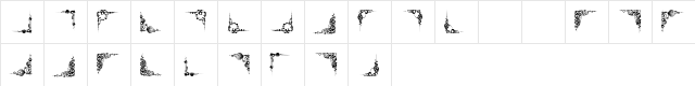 Vintage Decorative Corners 26 Regular  glyph index