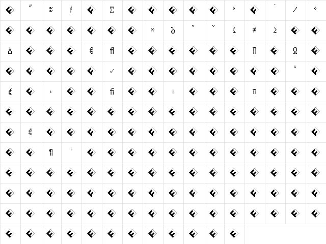 CallNineS-RegularExp Regular  glyph index