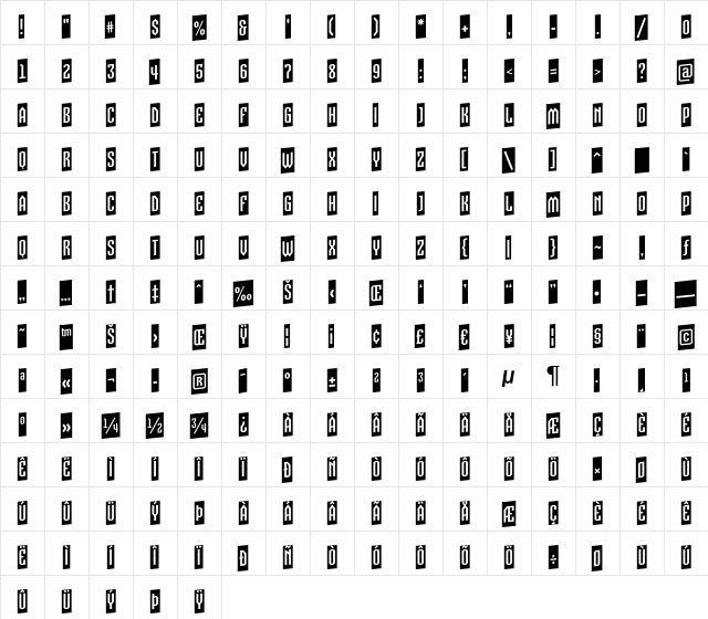 a_VizoraCmUp Regular  glyph index