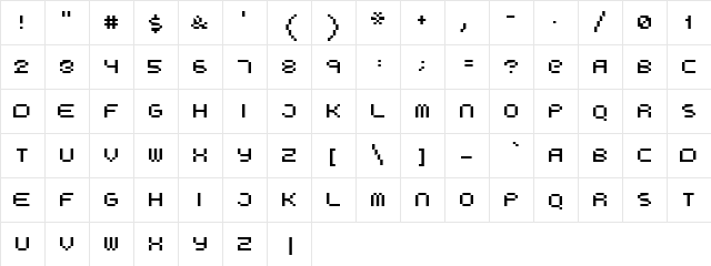 Boo City Regular  glyph index
