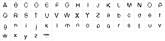 TV Arial Regular  glyph index