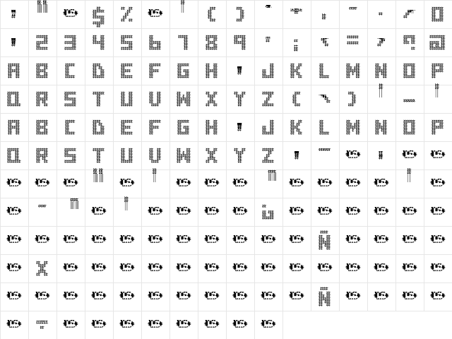 houndstooth Regular  glyph index