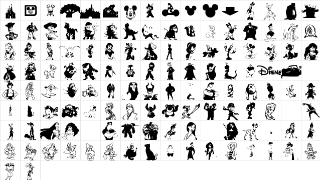 Markdings Five Regular  glyph index