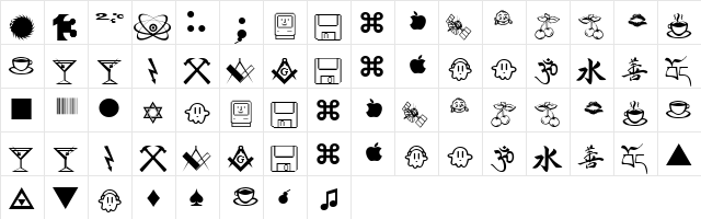 13_Inka Regular  glyph index