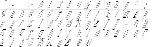Death Spell Outlines Regular  glyph index