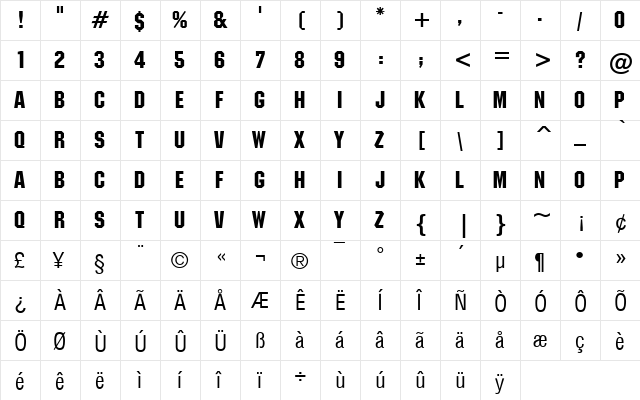 Ayar Pyatho Regular  glyph index