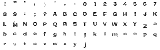 HEADACHE Regular  glyph index