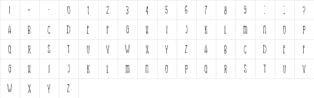 My Sweety Regular  glyph index