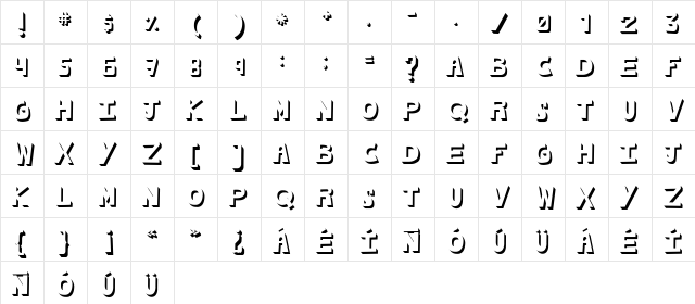 cachetona llena  glyph index