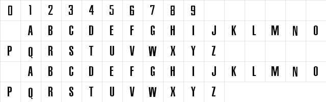 NBA Pacers Regular  glyph index