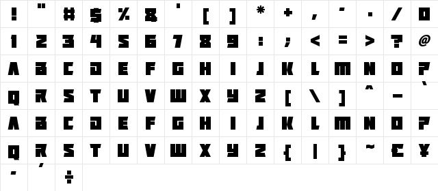 Positrons Regular  glyph index