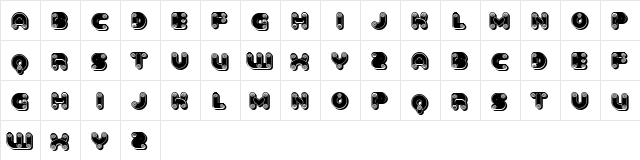 Baked Snails 3D Regular  glyph index