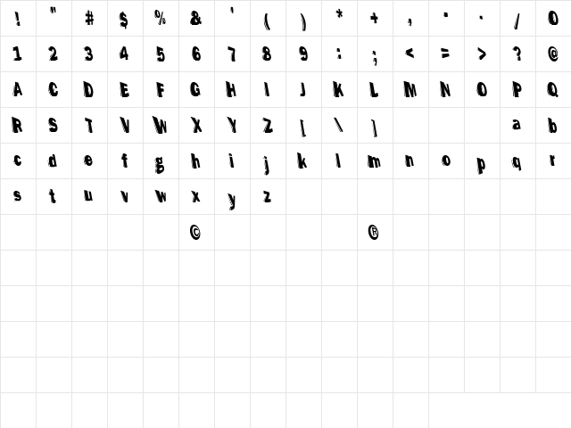 Perspection HeavyA  glyph index