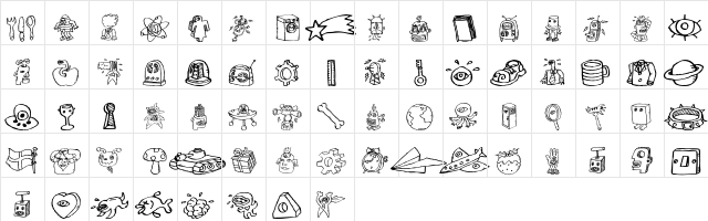 Bokka DrawingsOne  glyph index