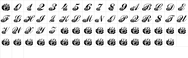 LMS Corinne's Roses Regular  glyph index