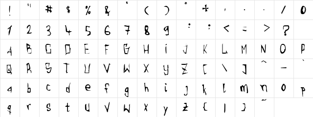 Leopard Pace Regular  glyph index