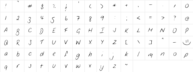 FG Jenny Regular  glyph index