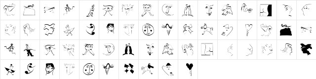 VisualObsessions Regular  glyph index