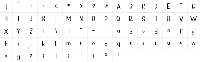 Little Pat Regular  glyph index