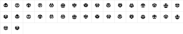 Round Masks Regular  glyph index