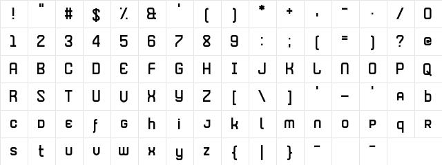 Merriment Helicopter Regular  glyph index