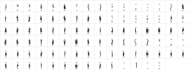 1980 Portable Regular  glyph index