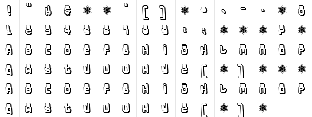 Oddessey 7000 Regular  glyph index