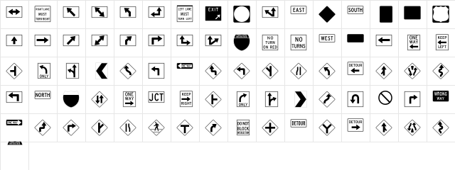 Interstate Pi One Regular  glyph index