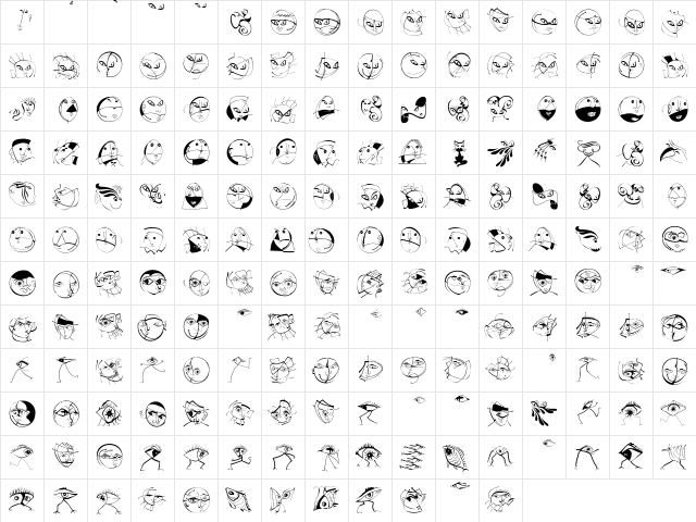 HelloSirPeter Regular  glyph index