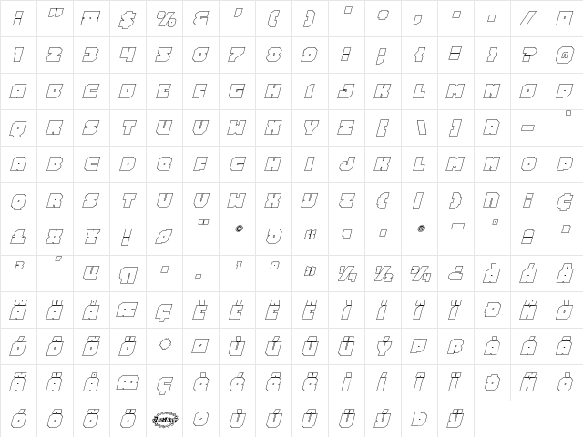 Turtle Mode Outline Italic Outline Italic  glyph index
