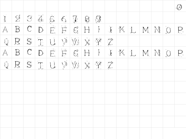 Appendix3 Regular  glyph index