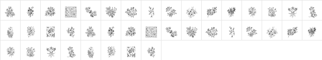 KR Floral Color Me Regular  glyph index