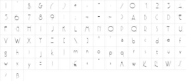 SohoSSK Regular  glyph index
