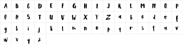 Scoothlane Sans Brush Regular  glyph index