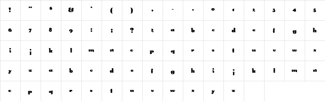 Smoke Regular  glyph index