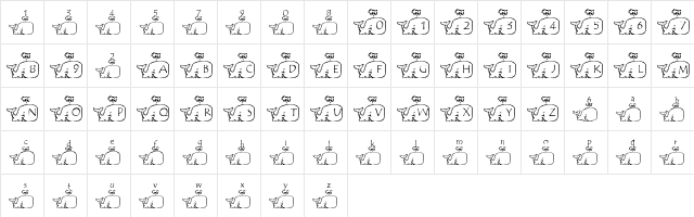 New Regular  glyph index