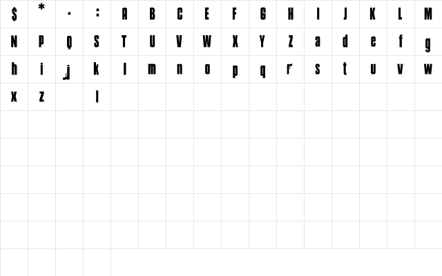 Soprano Demo Normal  glyph index