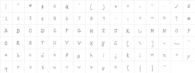 LikeCockatoos Medium  glyph index