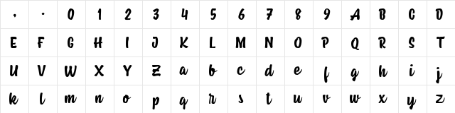 Housemate Regular  glyph index