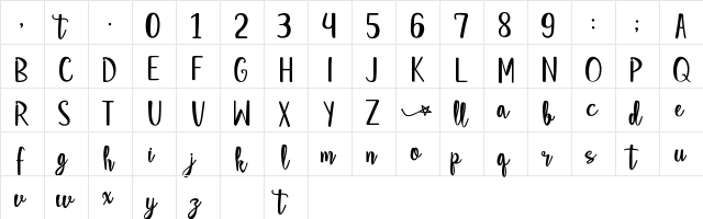 Star Strella Regular  glyph index