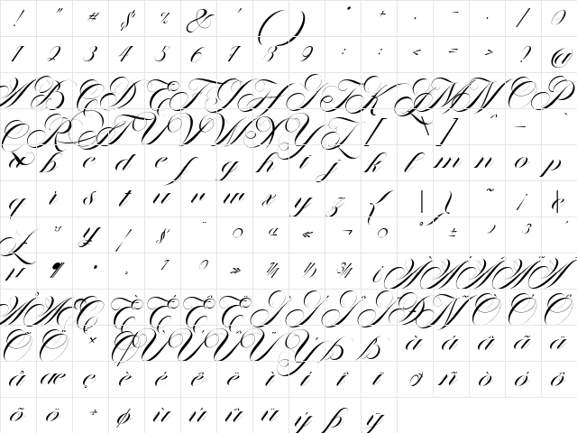 The Antter Regular  glyph index