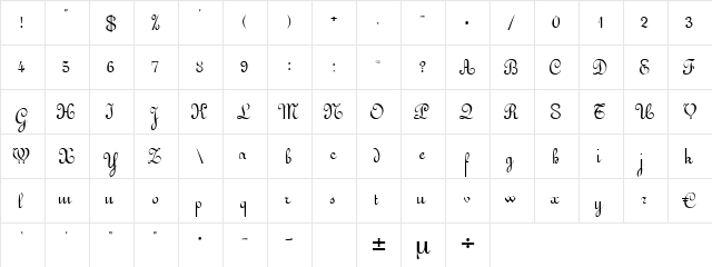 Dschidda Regular  glyph index