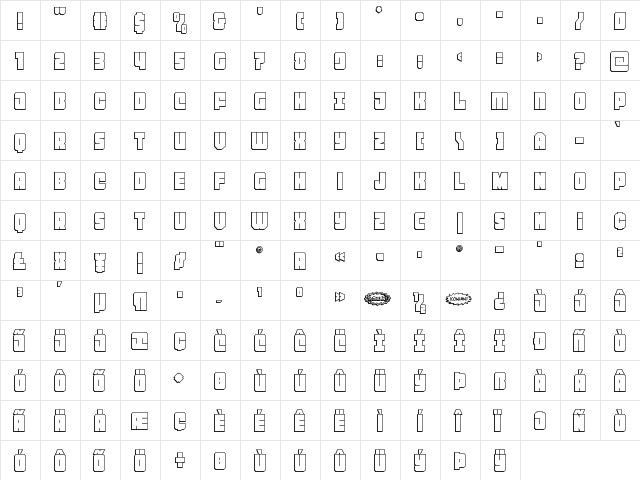 Homebase Outline Regular  glyph index