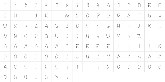 Mondas Regular  glyph index