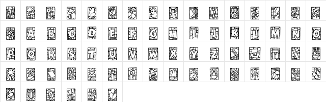DF Stained Glass ITC Regular  glyph index
