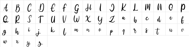 Mudega FREE Regular  glyph index